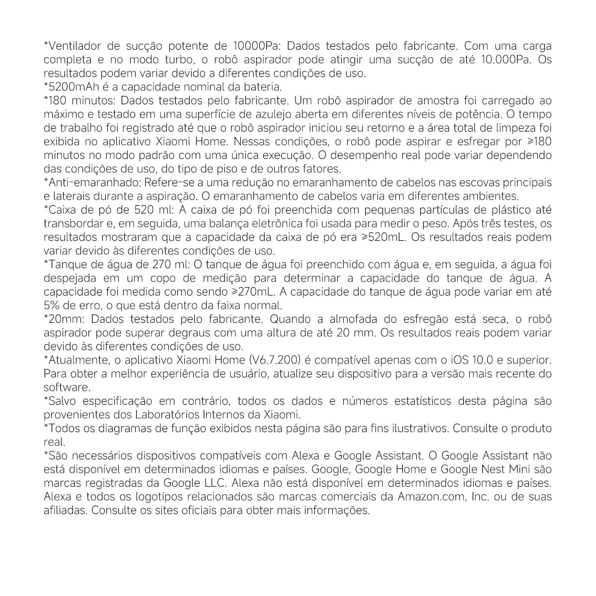 Aspirador Robô Xiaomi S40 3em1 70W Filtro HEPA Controle por App Bivolt Branco