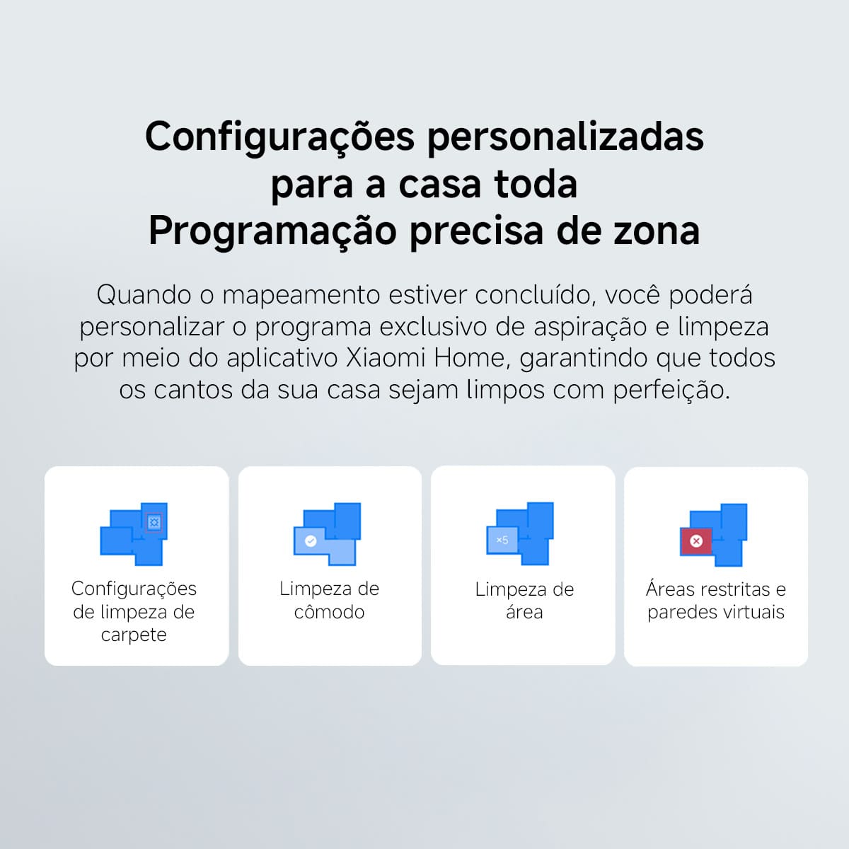Aspirador Robô Xiaomi S40 3em1 70W Filtro HEPA Controle por App Bivolt Branco