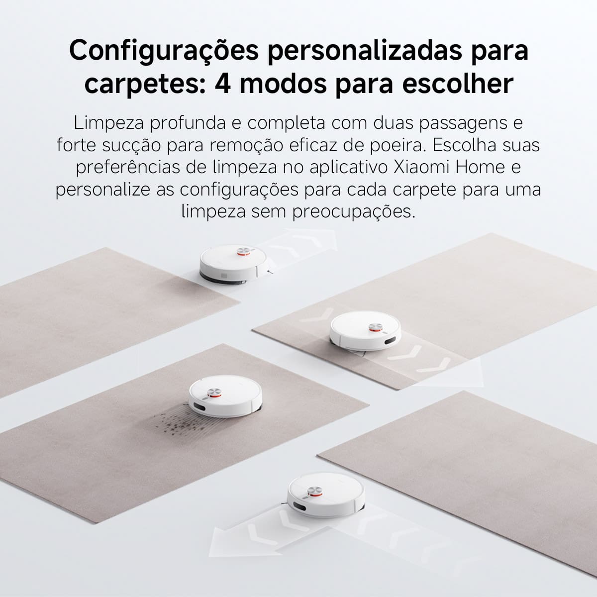 Aspirador Robô Xiaomi S40 3em1 70W Filtro HEPA Controle por App Bivolt Branco