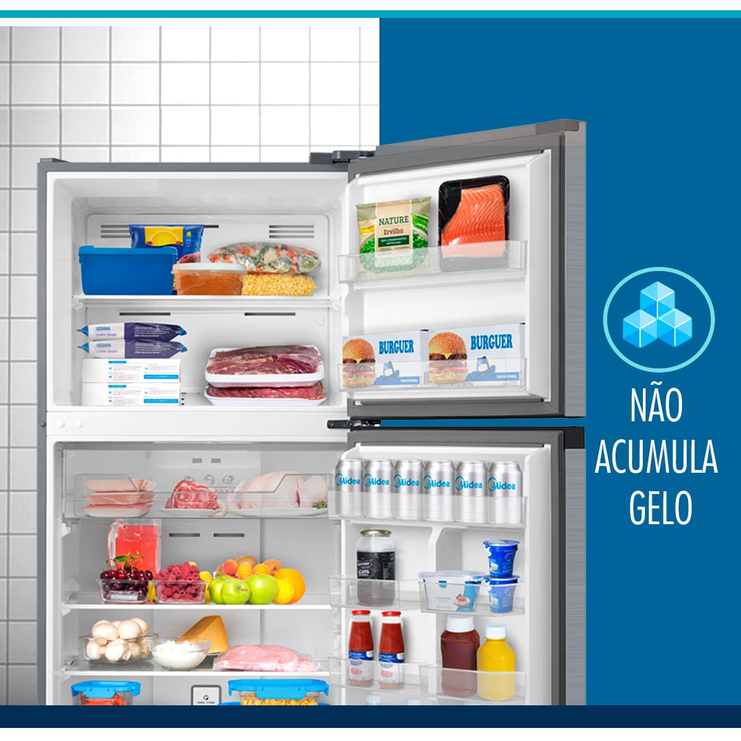 imagem mostra a parte interna da geladeira