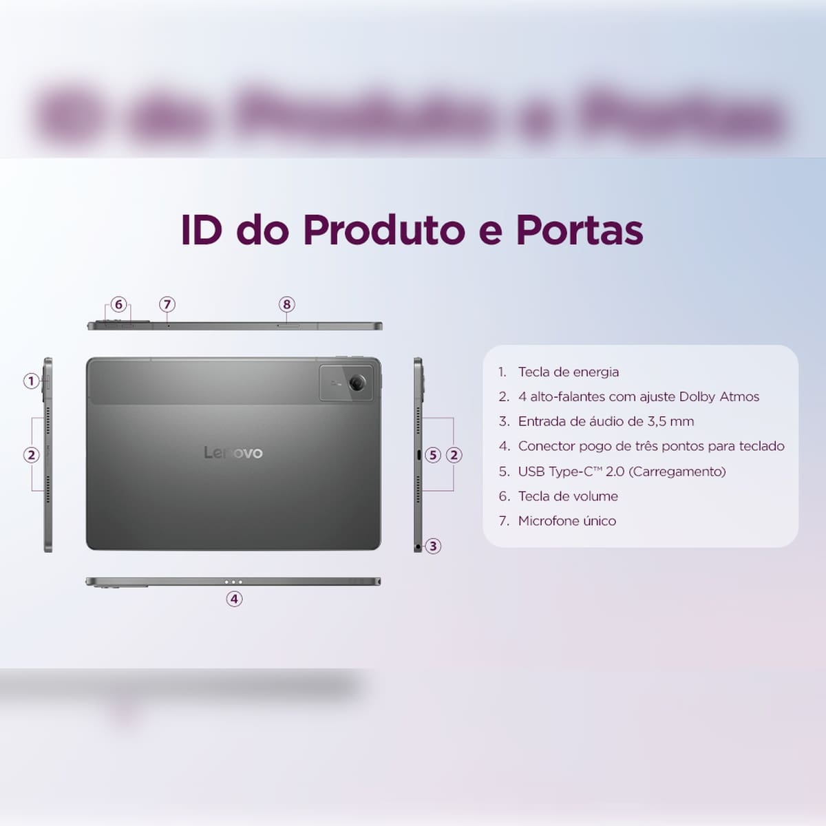 Tablet Lenovo Idea 11” Android 15 128GB ZAFR0856BR MediaTek D6300