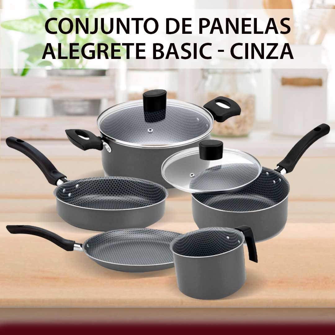 Conjunto Panelas Alegrete Basic Cinza