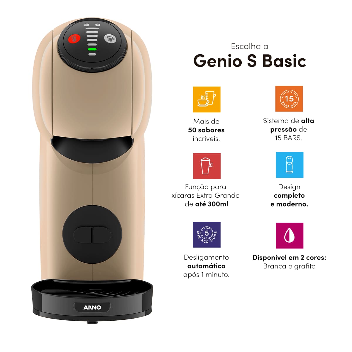 Cafeteira Nescafe Dolce Gusto Genio S Basic Taupe