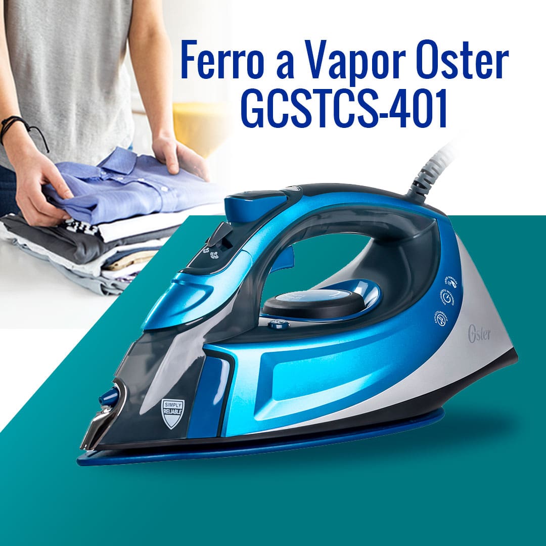 Ferro de Passar a Vapor Base Cerâmica com Spray Oster Cerâmica GCSTCS-401