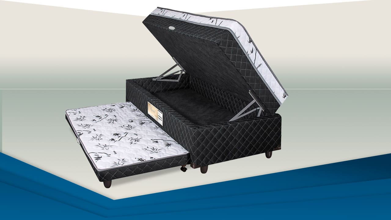 Cama Box Conjugada Lightspuma Carol baú