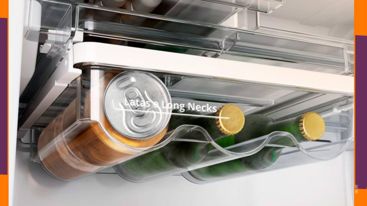 Geladeira Brastemp BRM56AB com espaço para latas e long necks