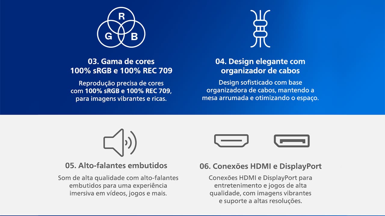 O Monitor Philips LCD 4K é a opção perfeita para quem busca uma experiência visual incrível. Equipado com tecnologia LCD e resolução 4K UHD Ultra Clear, ele proporciona cenas mais expressivas com vida em cada detalhe.