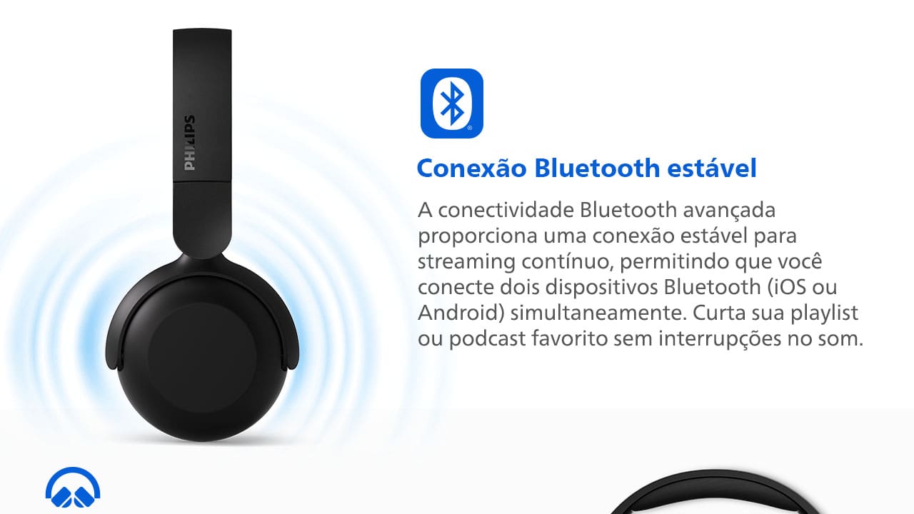 Fone de Ouvido Philips TAH2209BK/00 Headphone Bluetooth