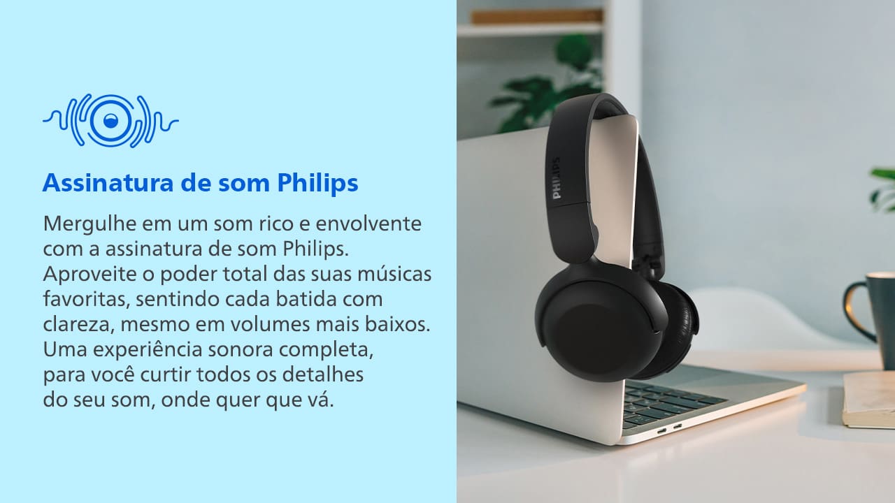Fone de Ouvido Philips TAH2209BK/00 Headphone Bluetooth