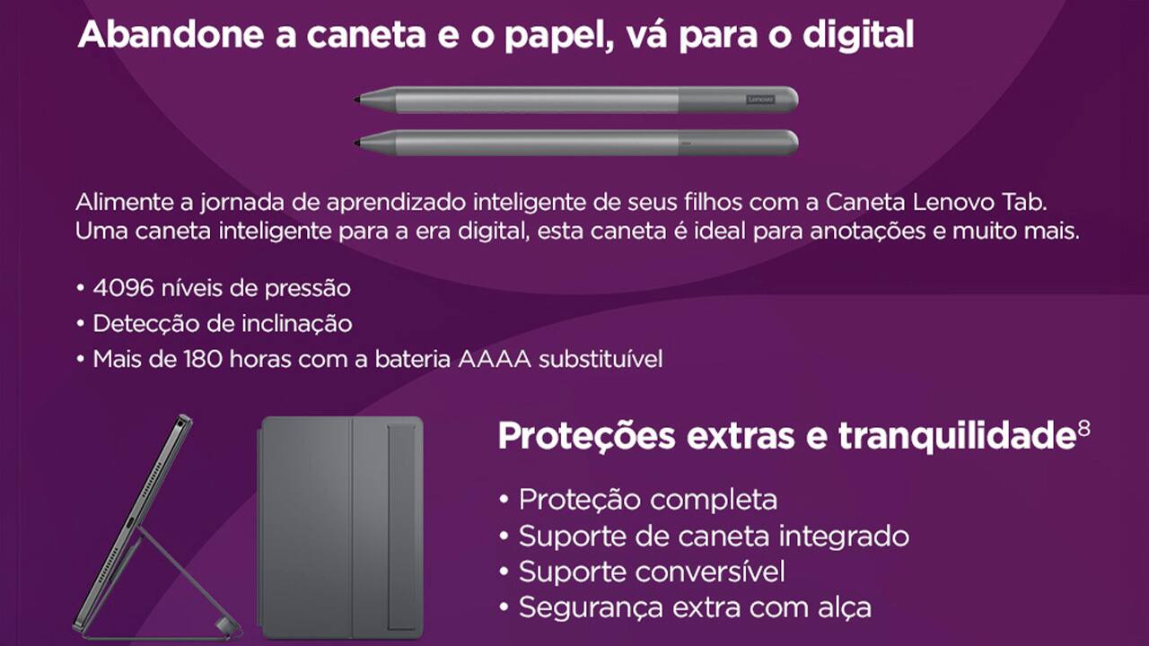 O Tablet Lenovo M11 é a companhia ideal para quem precisa de performance e praticidade no dia a dia. Equipado com o poderoso processamento do chip MediaTek Helio G88 (2,00 GHz) e 4GB de memória RAM, o modelo M11 se destaca pela possibilidade de realizar múltiplas tarefas de forma ágil, tudo isso, sem perder seu aspecto portátil, sendo leve e fácil de ser carregado.