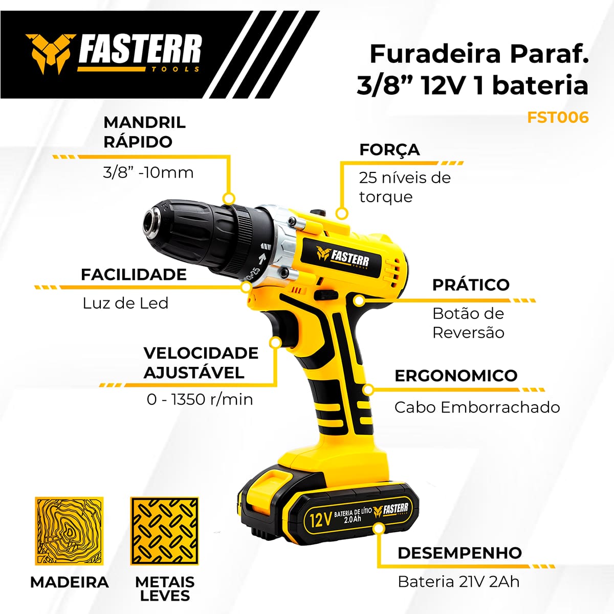 Furadeira e Parafusadeira FST006-2