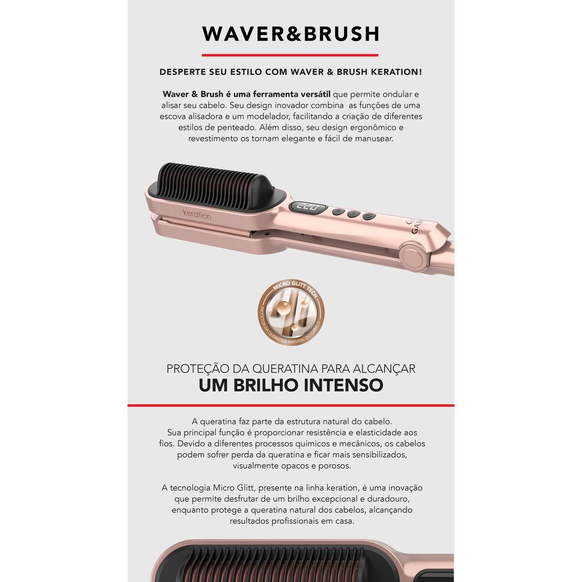 Prancha Modeladora GA.MA Italy 2 em 1 Waver & Brush Keration 220°C