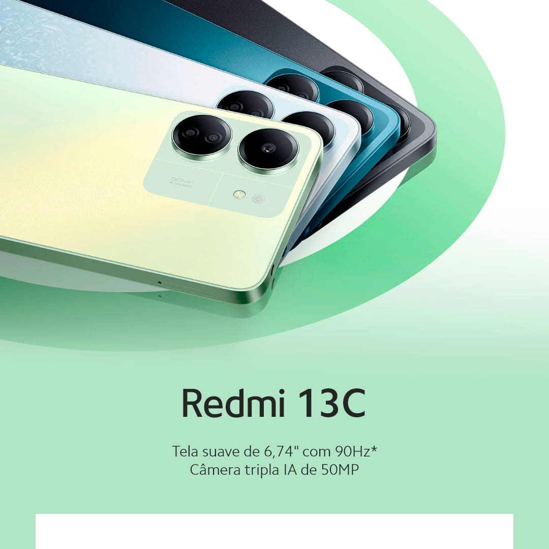 A Xiaomi traz um celular perfeito para você que busca velocidade, design e tecnologia. O smartphone Xiaomi Redmi 13C Preto possui processador Octa-core MediaTek Helio G85, armazenamento interno de 256GB, 8GB de RAM: abra aplicativos, jogos e muito mais com velocidade, eficiência e qualidade. Ideal para usuários que buscam um celular ágil e fluido para o dia a dia.
