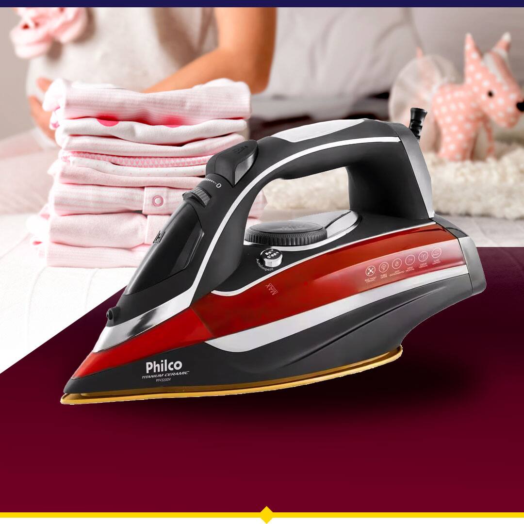 Ferro Vapor Philco Titanium Ceramic PFV3200V Vermelho