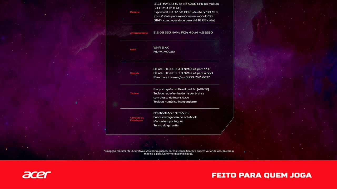 Notebook Gamer Acer Nitro V15