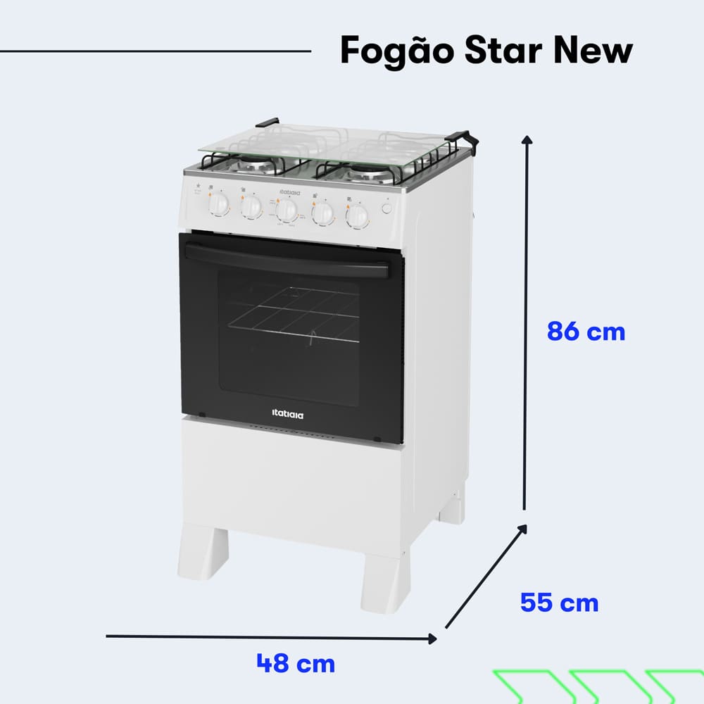 O Fogão 4 Bocas Star New da Itatiaia é a escolha perfeita para quem busca um produto de qualidade, com design moderno e funcionalidades que facilitam o dia a dia.