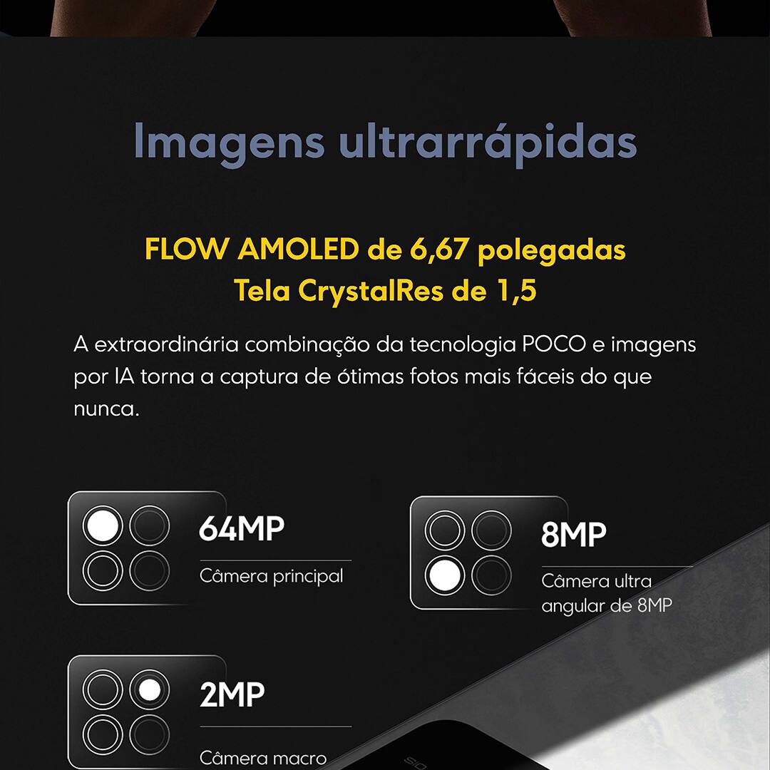 Smartphone POCO X6 5G Branco: tecnologia e elegância em um só aparelho. Se você busca por inovação, desempenho excepcional e uma experiência móvel incomparável, o Xiaomi Poco X6 5G é a escolha perfeita para você. Este smartphone foi projetado para entregar velocidade, eficiência e entretenimento.