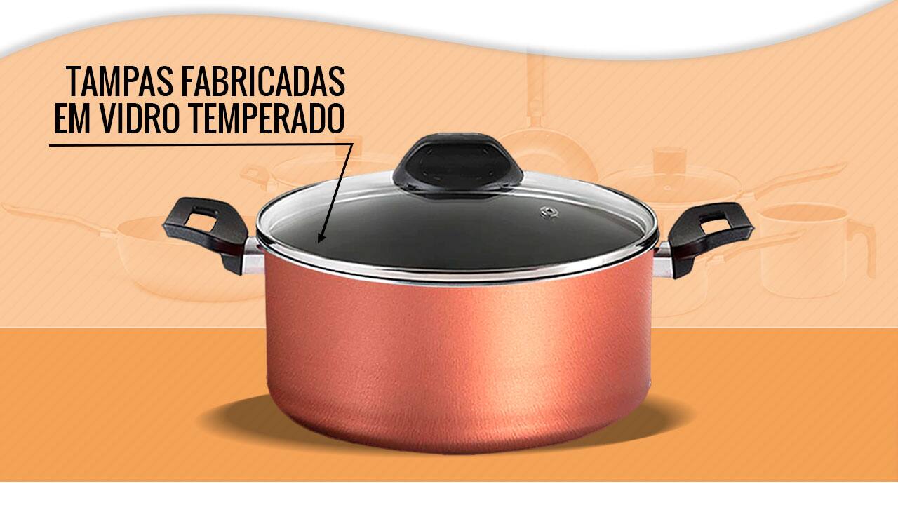 Conjunto Panelas Brinox Clove tampas