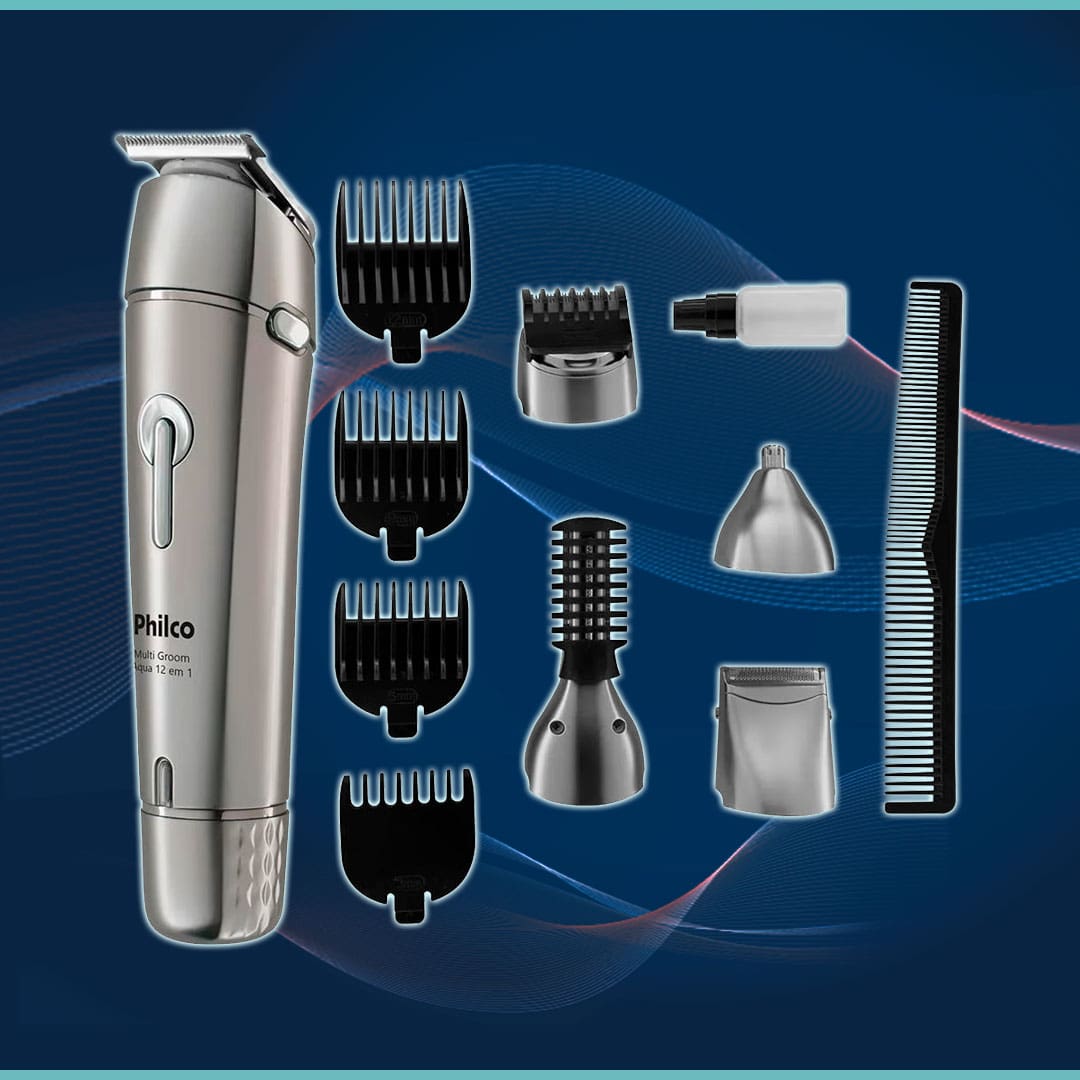 Aparador Pelos Philco Multi Groom Aqua PAP03 acessórios