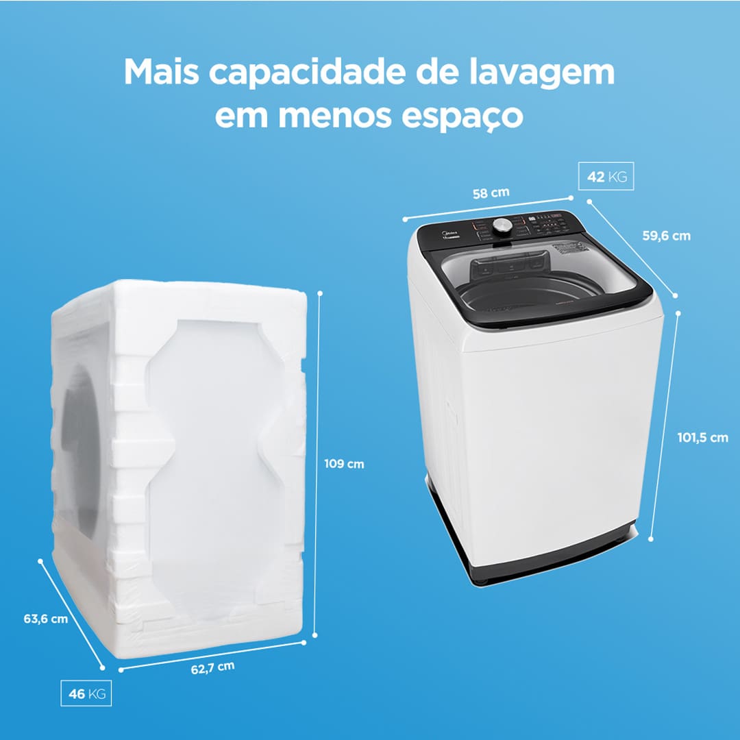 Design inteligente e consumo consciente com a máquina de lavar 13kg. O design inteligente oferece controle total e consumo consciente. Equipada com painel e Timer Digital ela permite ajustes precisos, enquanto o agitador anatômico Wave Agitator e o Filtro de Fiapos em Aço Inox garantem uma limpeza eficiente e cuidadosa das suas roupas. Além disso, a Função Perfume+ e o Sistema Power Mix Dispenser trabalham juntos para proporcionar uma lavagem impecável a cada ciclo.