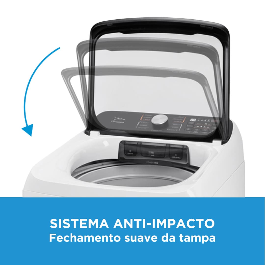 Design inteligente e consumo consciente com a máquina de lavar 13kg. O design inteligente oferece controle total e consumo consciente. Equipada com painel e Timer Digital ela permite ajustes precisos, enquanto o agitador anatômico Wave Agitator e o Filtro de Fiapos em Aço Inox garantem uma limpeza eficiente e cuidadosa das suas roupas. Além disso, a Função Perfume+ e o Sistema Power Mix Dispenser trabalham juntos para proporcionar uma lavagem impecável a cada ciclo.