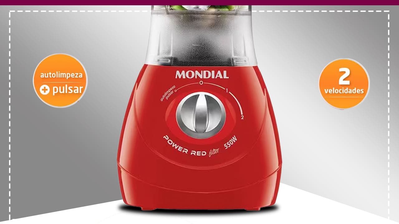 Liquidificador Mondial Power Red L77 Filtro de aço inox