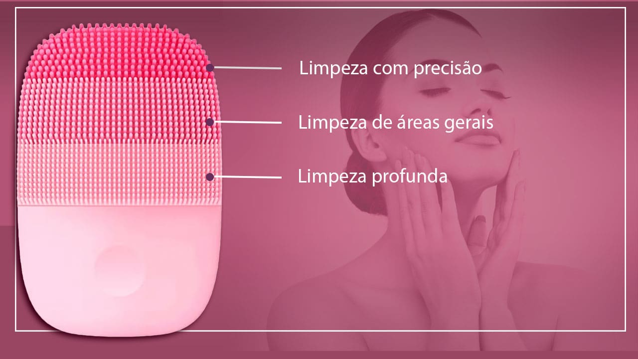 Esponja Elétrica para limpeza facial inFace da Xiaomi cerdas