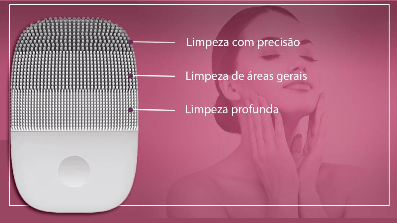 Esponja Elétrica para limpeza facial inFace da Xiaomi cerdas