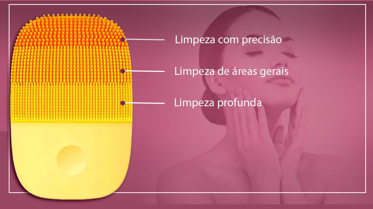 Esponja Elétrica para limpeza facial inFace da Xiaomi cerdas