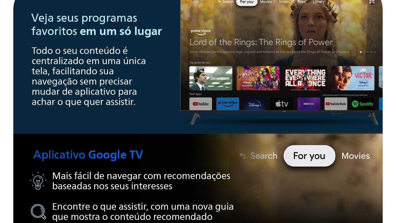 Smart TV 65" 4K UHD Philips 65PUG7231/78 Google TV...