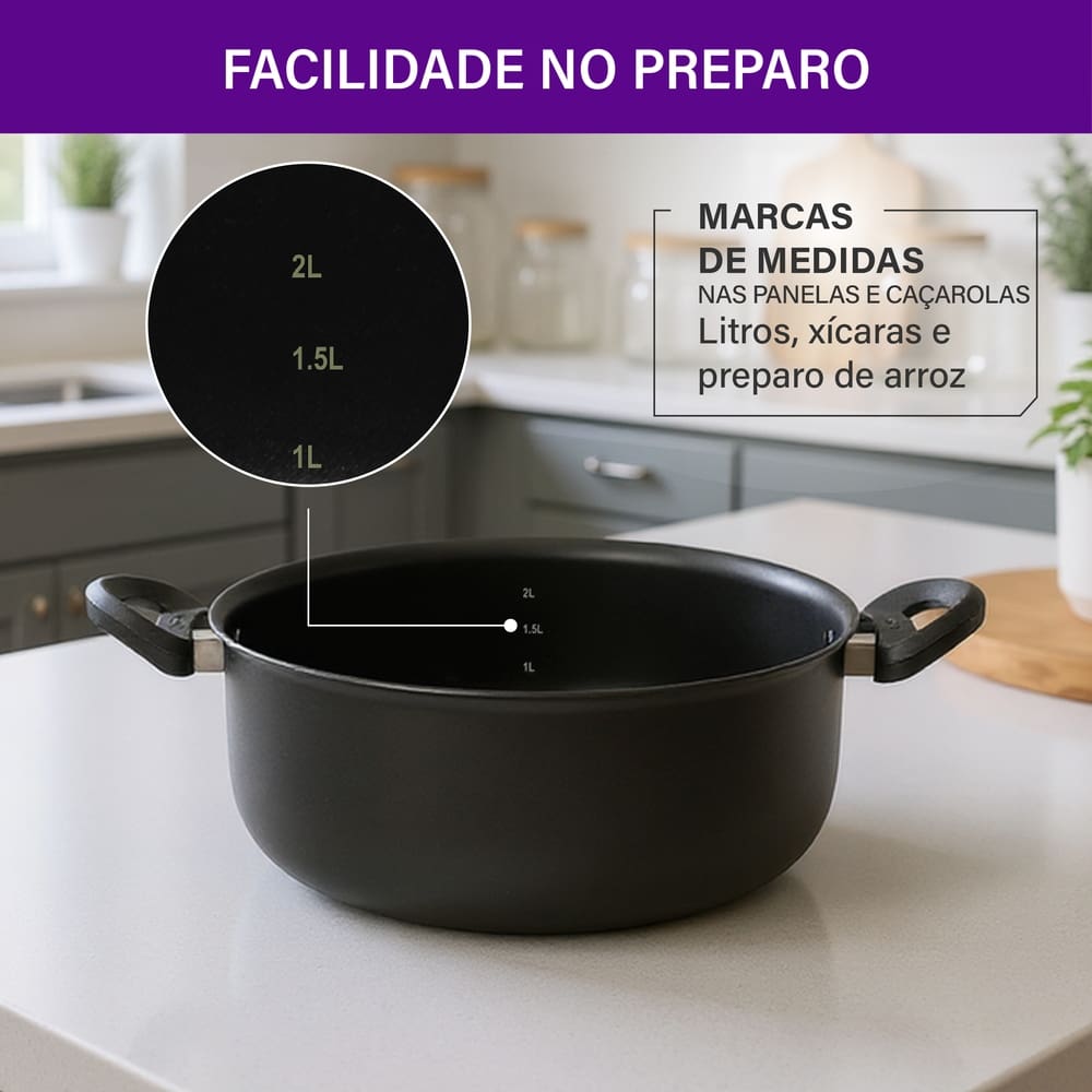 Conjunto de Panelas Rochedo Robusta 5 Peças 