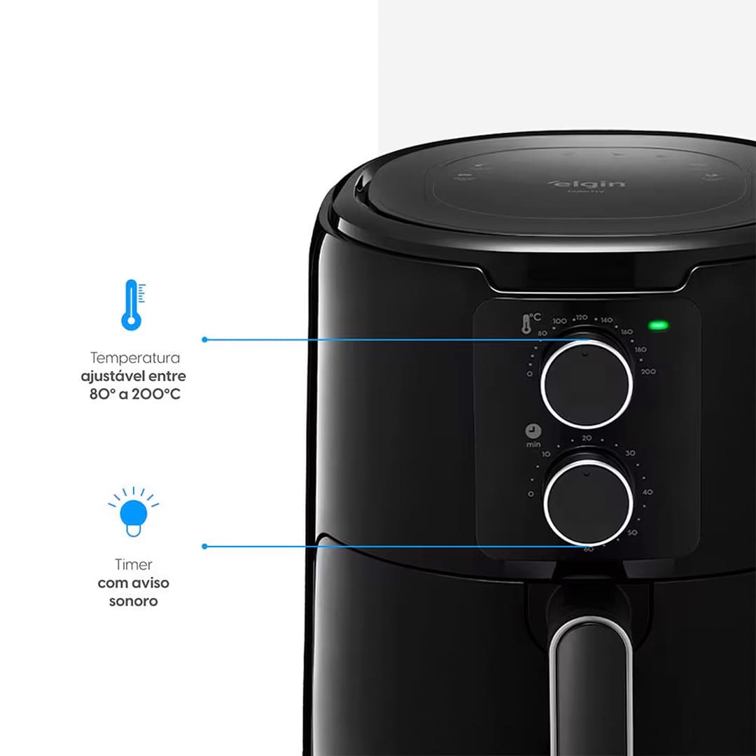 Fritadeira Elétrica Sem Óleo Air Fryer Elgin Cube