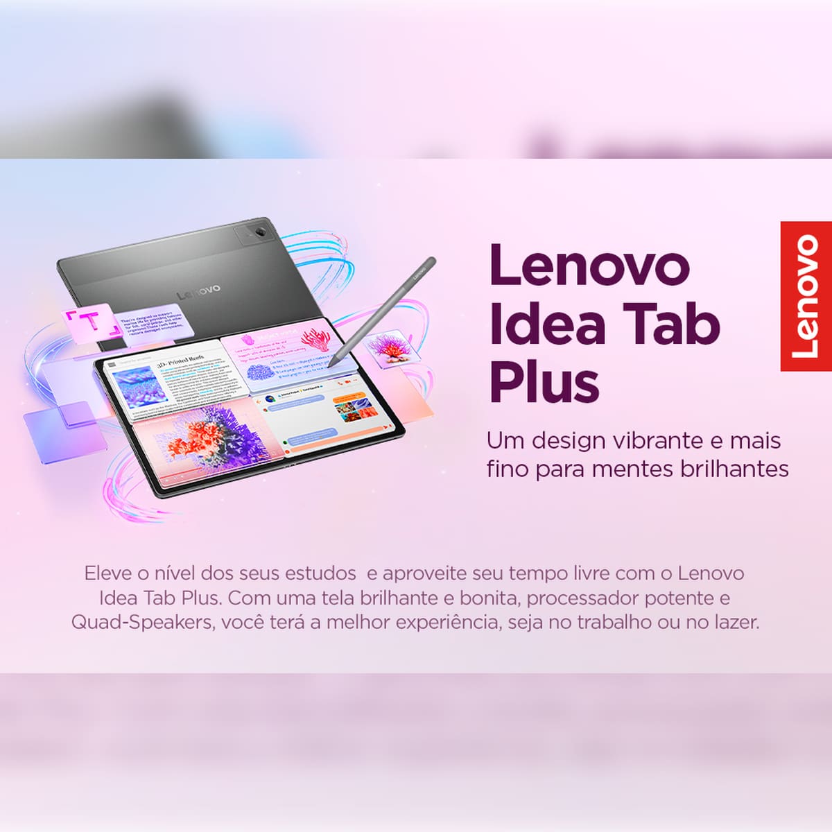 Tablet Lenovo Idea Tab Plus 12.1” Android 15 256GB ZAG70941BR