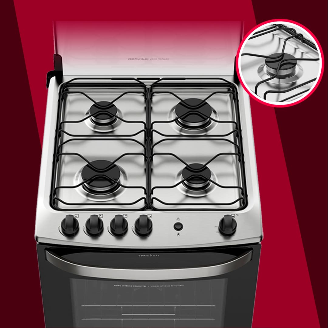 Fogão Electrolux 4 Bocas 56LBU limpeza prática