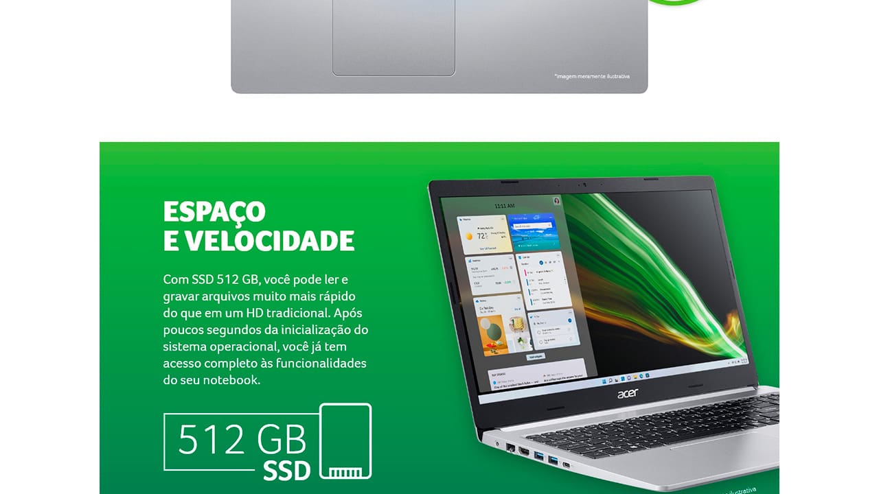 NOT ACER A515-54-58Z4 CI5/8GB/512SSD/15.6/W11 - 55048485