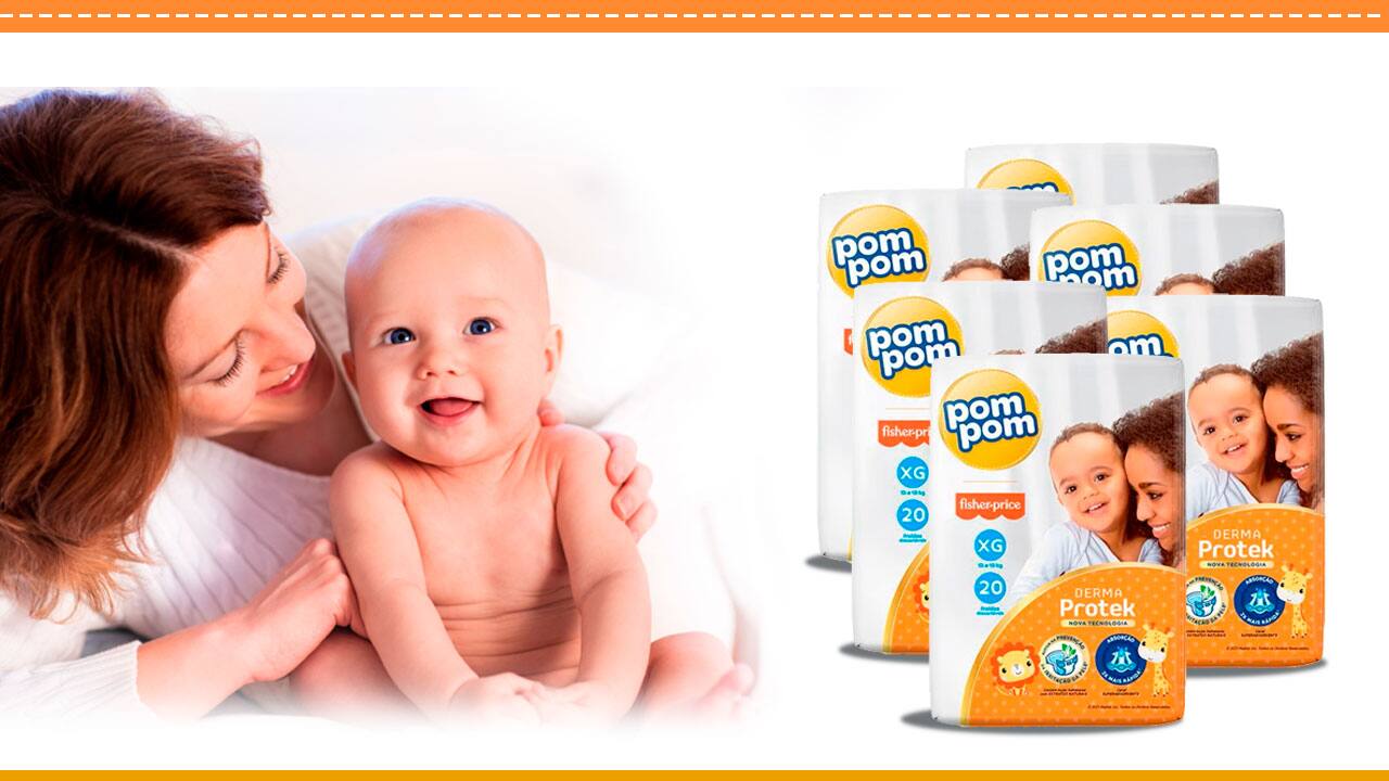 Fralda Pom Pom Derma Protek Jumbo XG 120 Unidades