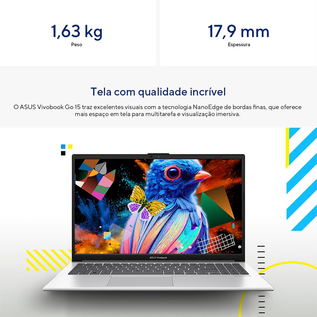 Desempenho Eficiente. O Notebook Asus NJ434W vem equipado com o processador Intel Core i3 de 12ª Geração, garantindo um desempenho sólido para suas tarefas diárias. Com o sistema operacional Windows 11 Home, você desfruta de uma interface moderna, otimizada para produtividade e entretenimento.