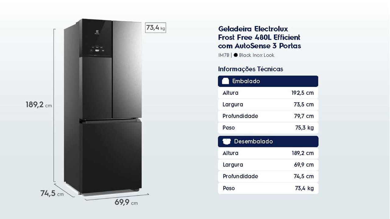 Geladeira Electrolux French Door IM7B Frost Free