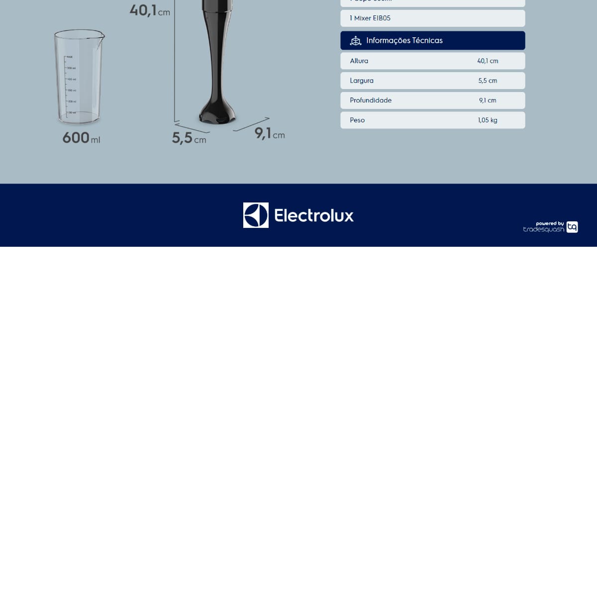Mixer Electrolux EIB05 400W Tecnologia TruFlow 
