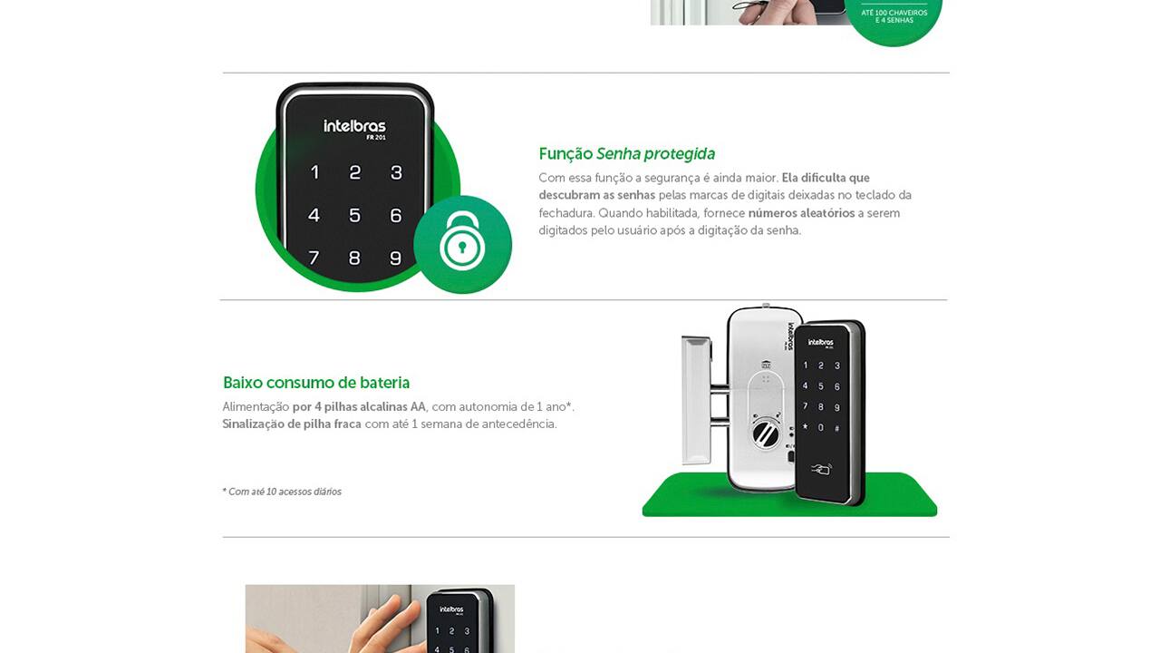 Fechadura Digital de Sobrepor Intelbras FR 201 Preta
