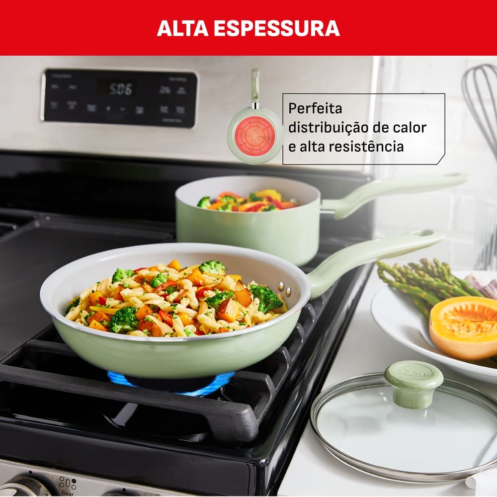 Conjunto de Panelas Tefal Recycled Ceramic 9 Peças