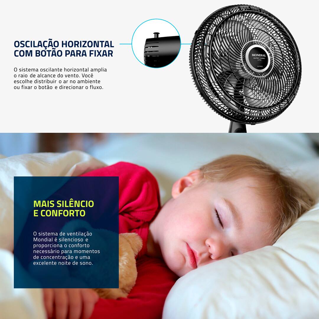 Muito mais eficiente na hora de ventilar o ambiente. O Ventilador de Coluna Mondial Turbo VTX-50C-8P deixa qualquer espaço bem arejado! Com grande vazão de ar, o equipamento possui 8 pás e 150W de potência. Para sua casa ou escritório, pode apostar na qualidade e alta durabilidade do Ventilador de Coluna Mondial!