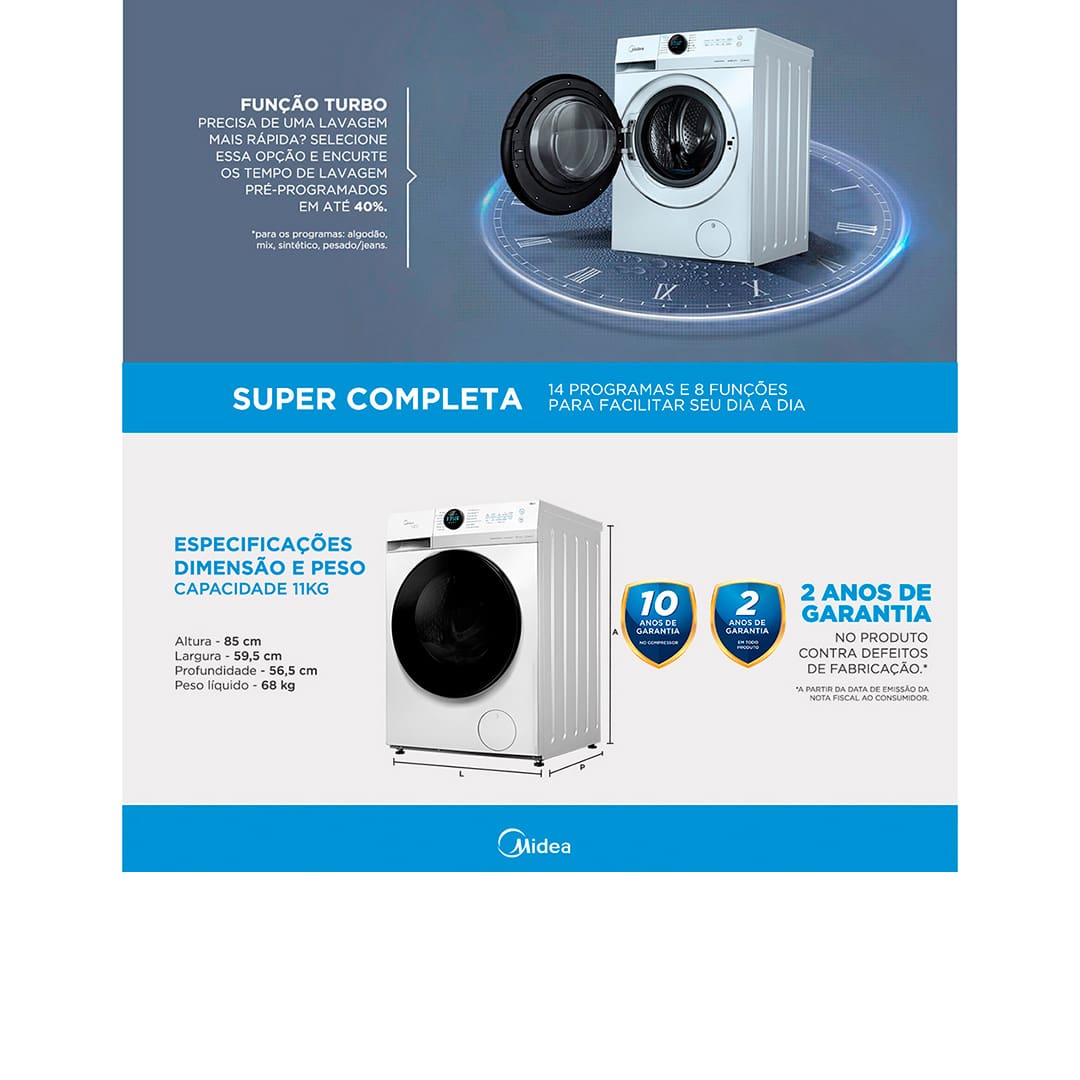 Lava e Seca Midea HealthGuard