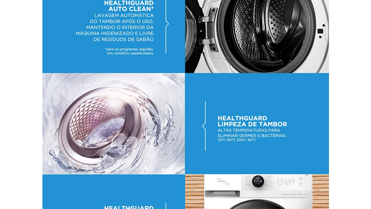 Lava e Seca Midea HealthGuard