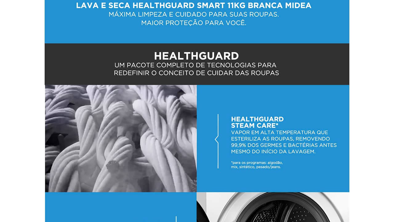 Lava e Seca Midea HealthGuard