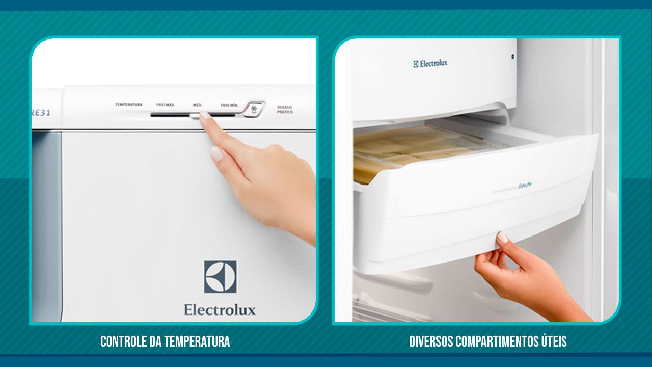 Refrigerador Electrolux Degelo Prático RE31 painel