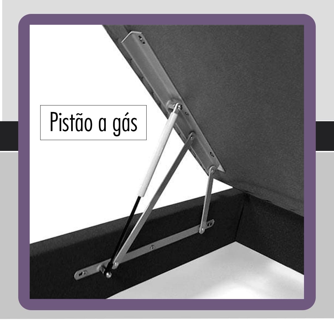 Colchão Casal Umaflex New Itália + Base Box MGA Lift Cotton pistão a gás