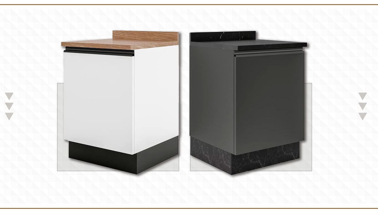 Balcão Bartira Línea cores branco preto