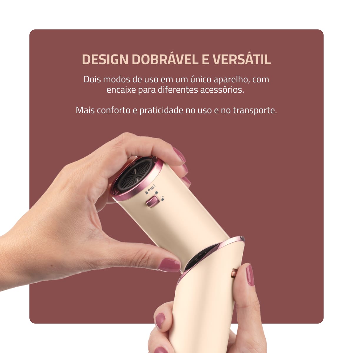 Secador 5 em 1 Mondial SM-01-BLDC-CP 1500W Tecnologia Cerâmica Rosa