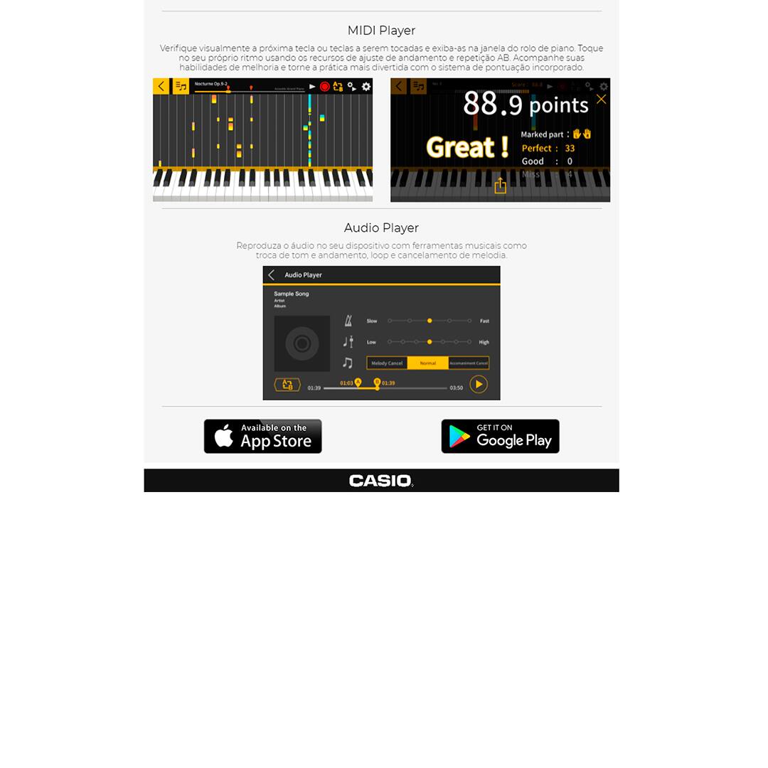 Piano Digital Casio Stage CDPS90 Preto Ponto